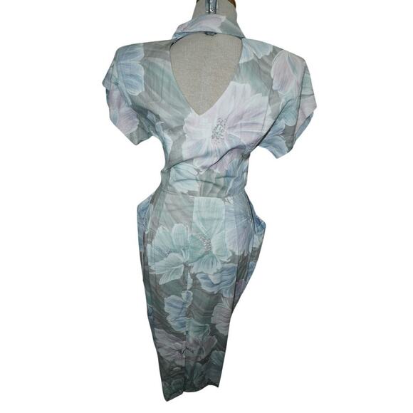 Vintage Eber San Francisco Floral Midi Dress – Size 7 – Made in USA - Picture 6 of 7